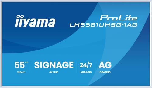 Iiyama 55" Digital Signage Display – 4K UHD, integrierter Mediaplayer