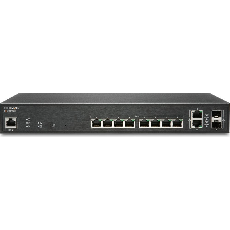 SonicWall Netzwerk-Switch – 12 Anschlüsse, PoE+ Unterstützung
