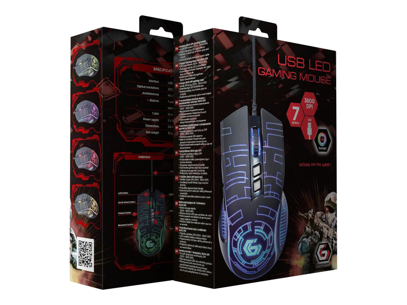 GEMBIRD USB-Gaming-Maus – Ergonomisch, 7 Tasten