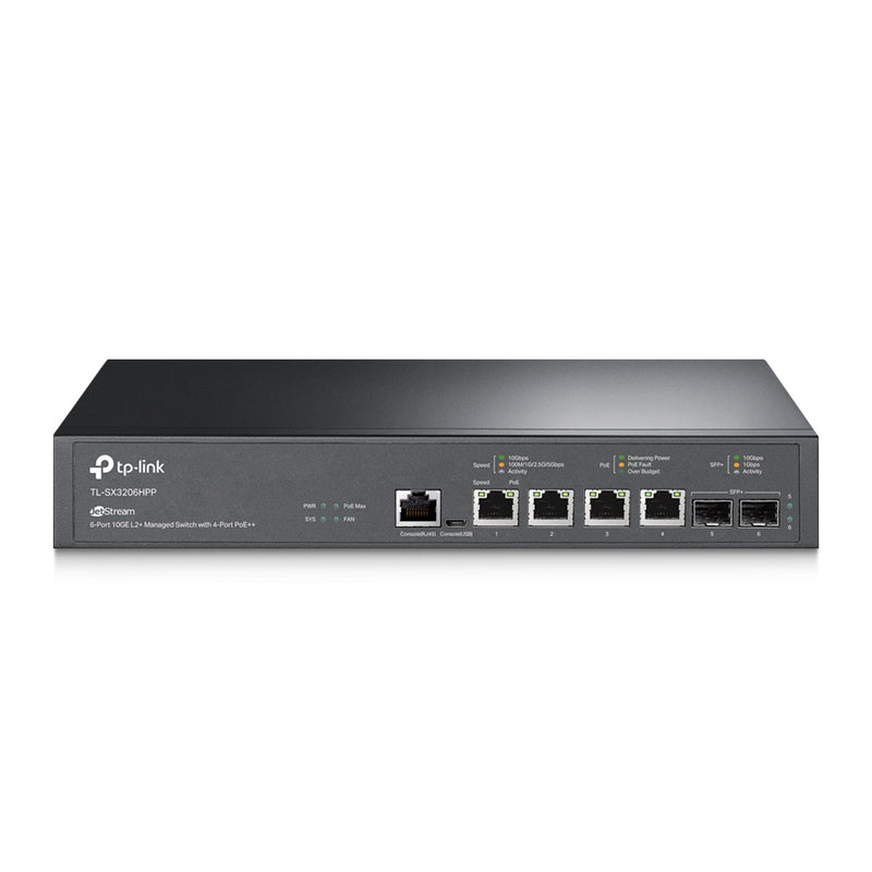 TP-Link 6-Port Managed Switch – 10G Ethernet, PoE++
