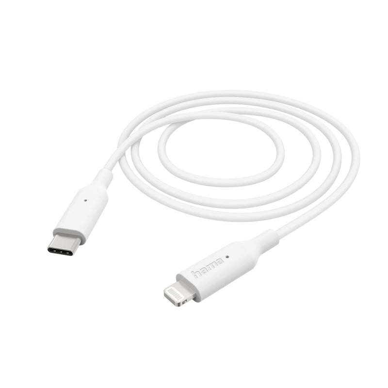 HAMA USB-Ladekabel – Lightning zu USB-C, 1 m, Weiß