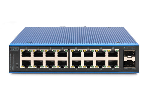 Digitus 16+2 Port Ethernet Switch – Gigabit, für DIN-Schiene