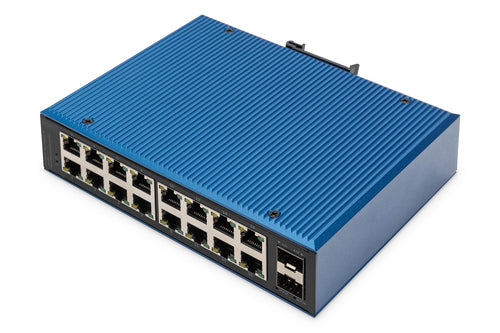 Digitus 16+2 Port Ethernet Switch – Gigabit, für DIN-Schiene