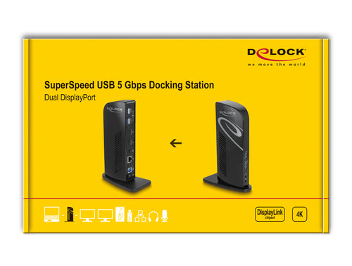 Delock USB-Dockingstation – Dual 4K Display, 6 USB-Ports