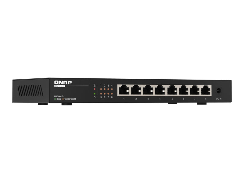 QNAP Netzwerk-Switch – 8 Ports, leise, schnelle 2,5 GbE-Verbindung