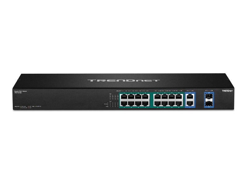 TRENDnet 18-Port Gigabit Switch – Strom über Ethernet, rackmontierbar