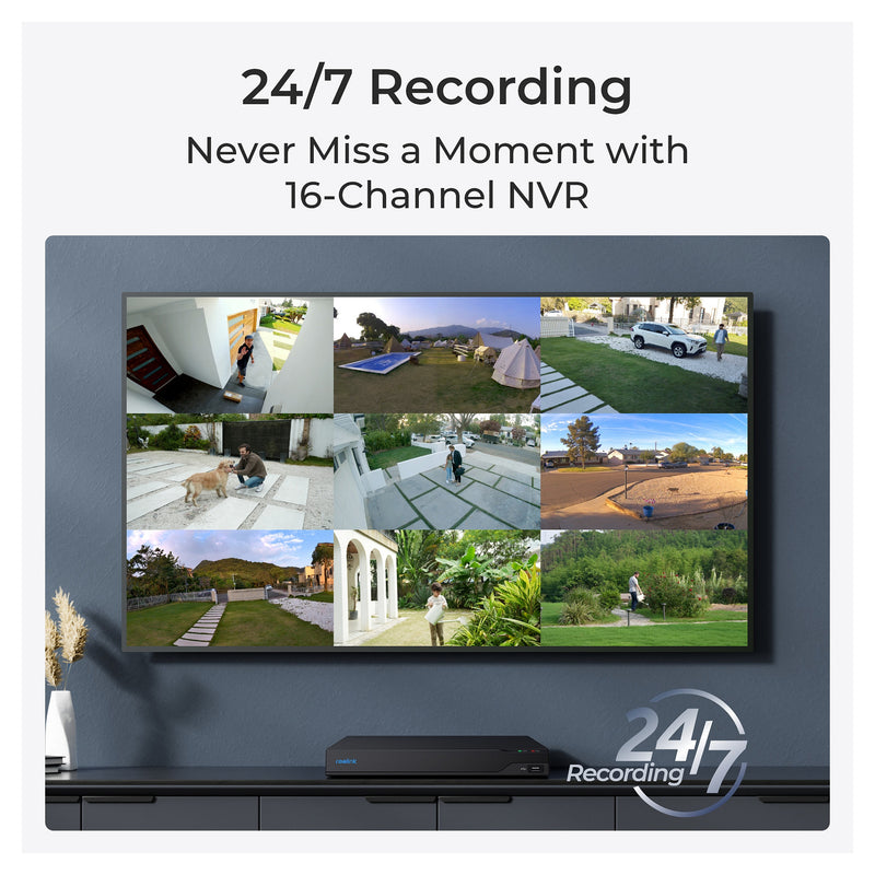 Reolink 16-Kanal NVR – 24/7 Aufzeichnung, PoE-Unterstützung