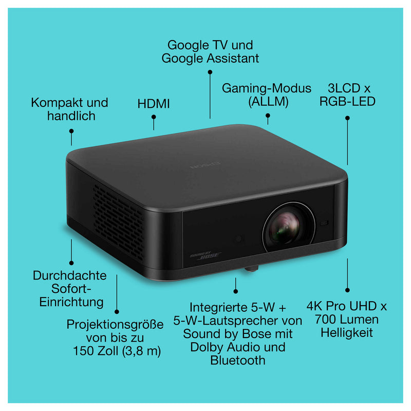 EPSON Lifestudio Projektor – Tragbar, 700 Lumen Helligkeit
