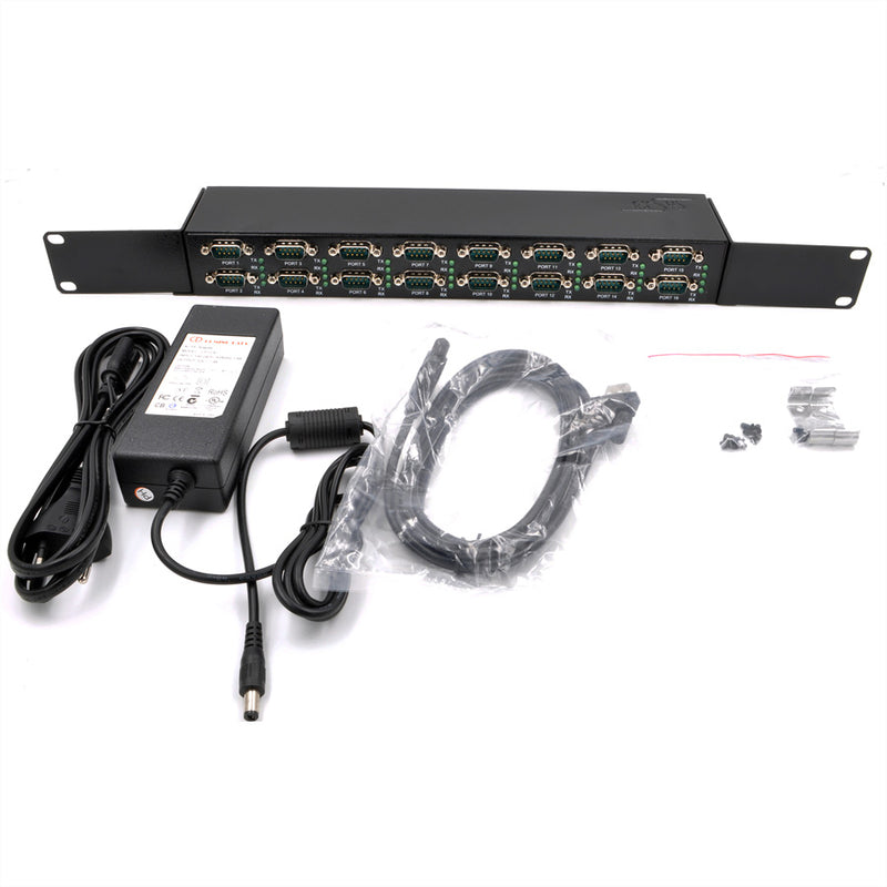 Exsys Serieller USB-Adapter – 16 RS-232 Anschlüsse, robustes Gehäuse