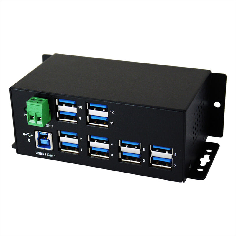 Exsys USB 3.0 Hub – 12 Ports, Überspannungsschutz