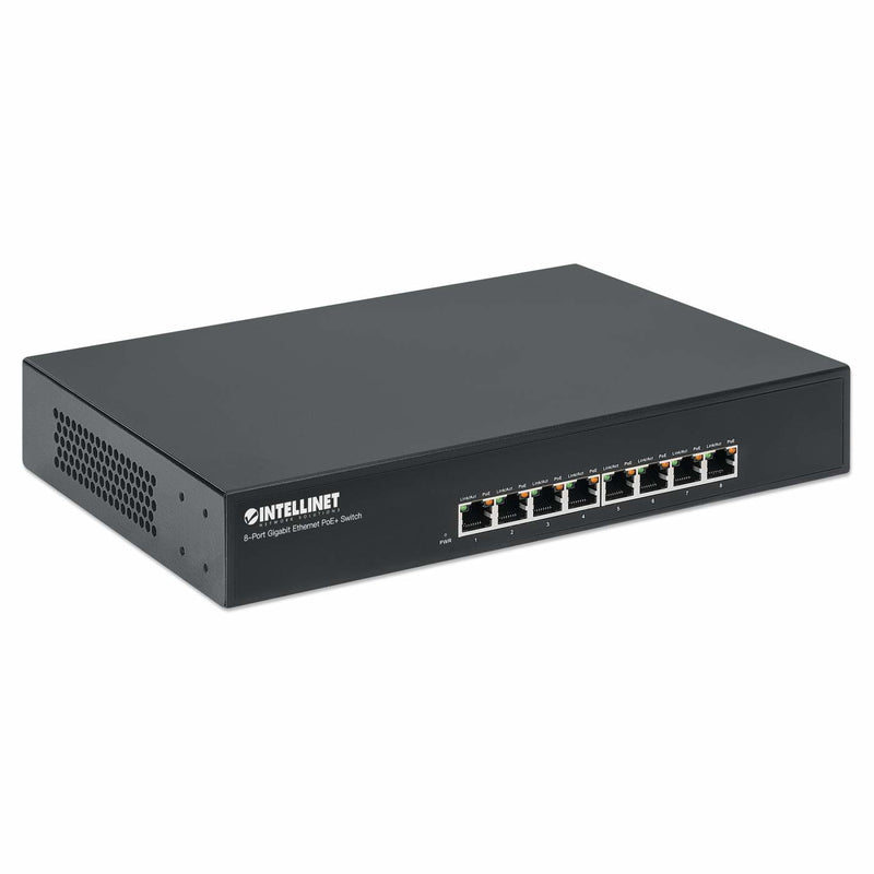 INTELLINET Netzwerk-Switch – 8 Ports, PoE+ für Stromversorgung
