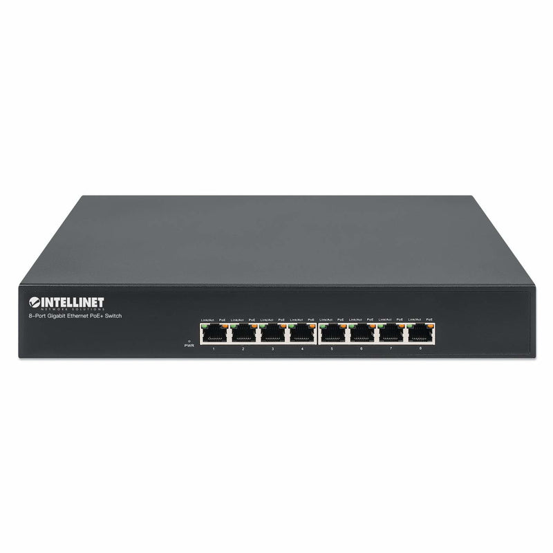 INTELLINET Netzwerk-Switch – 8 Ports, PoE+ für Stromversorgung