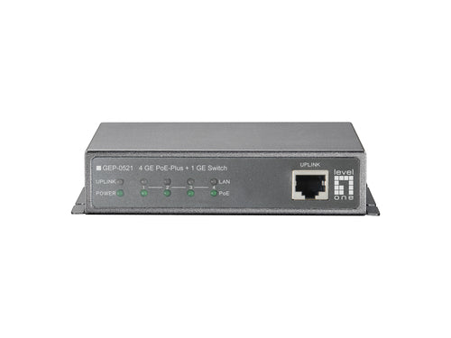 LevelOne Netzwerk-Switch – 4 PoE+ Anschlüsse, Gigabit Ethernet