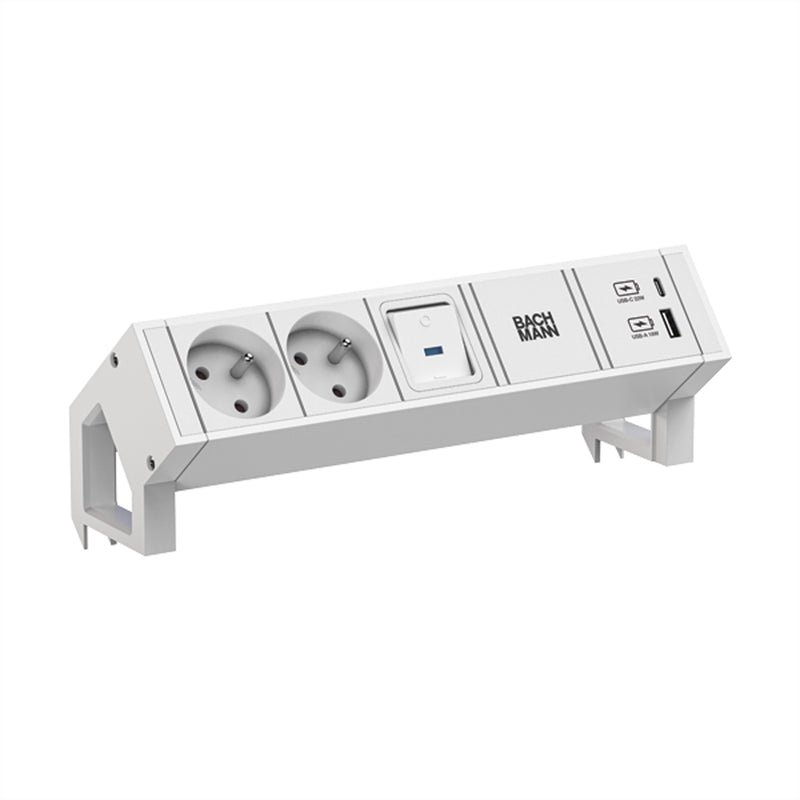 Bachmann DESK 2 Steckdosenleiste – USB-Ladegerät, Schalter