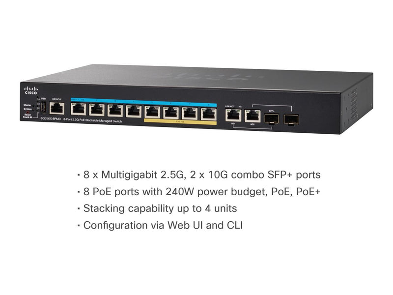 Cisco 8-Port Managed Switch – PoE+, 2.5G für schnelles Netzwerk