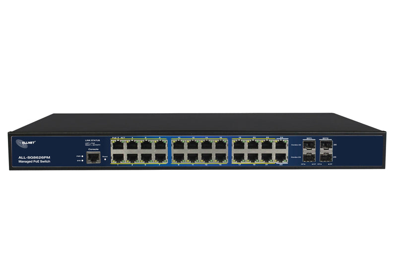 ALLNET Smart Managed Switch – 24 Ports, PoE+ Unterstützung