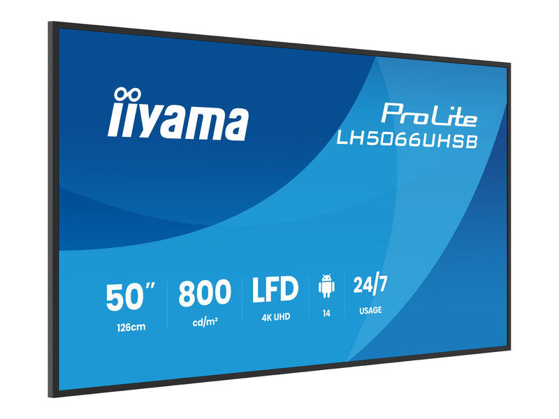 Iiyama 50" 4K-Bildschirm – Ideal für Präsentationen und Werbung