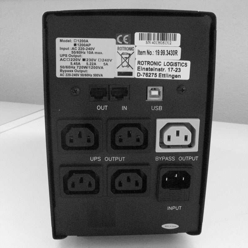 VALUE Line-Interactive USV – 720 Watt, USB-Anschluss