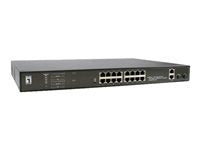 LevelOne 20-Port Gigabit Switch – PoE-Unterstützung, Rack-montierbar