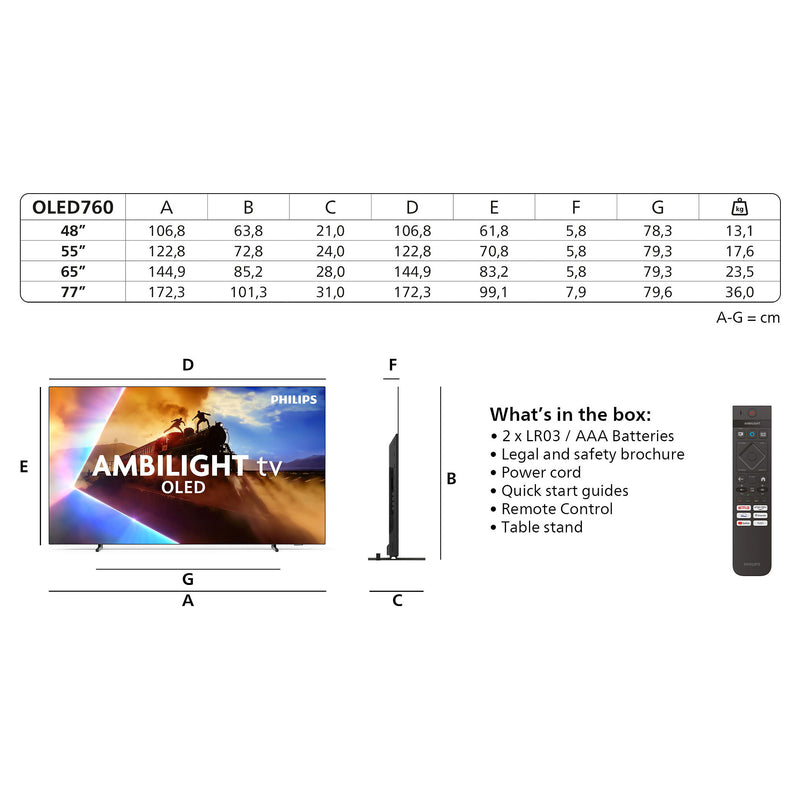 Philips 77" OLED-TV – 4K-Auflösung, Smart TV