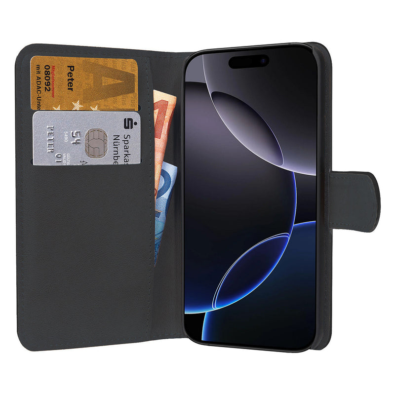 PEDEA Book Cover für iPhone 16 Pro Max – Stilvoller Schutz in Schwarz