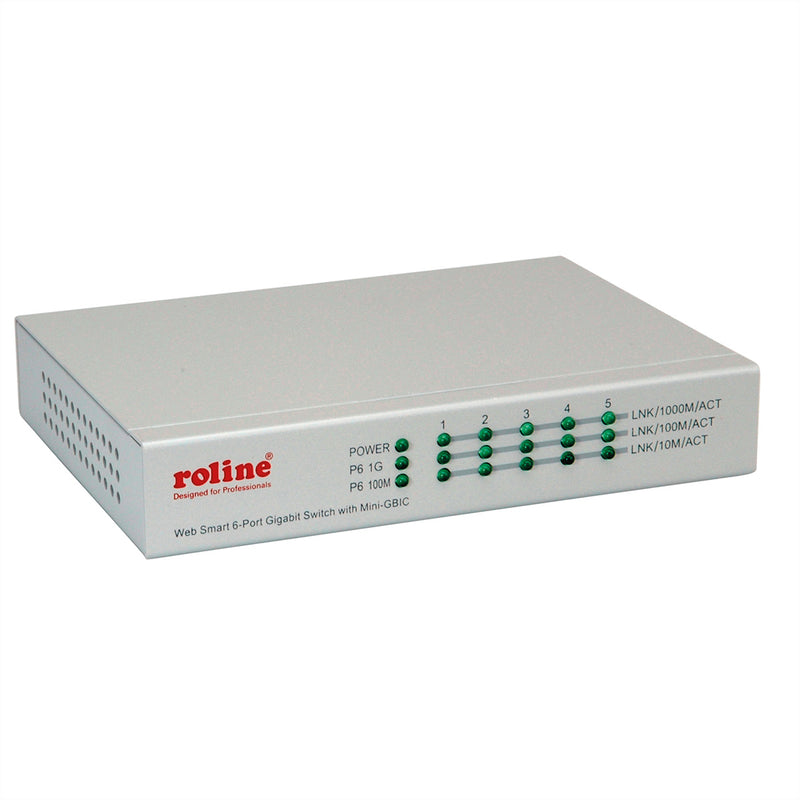 ROLINE Netzwerk-Switch – 5 Gigabit Ports, 1 SFP für schnelle Verbindungen