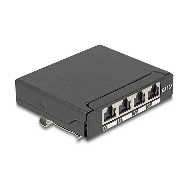 DELOCK Mini Patchpanel – 4 Ports, Cat.6A, für Tischmontage