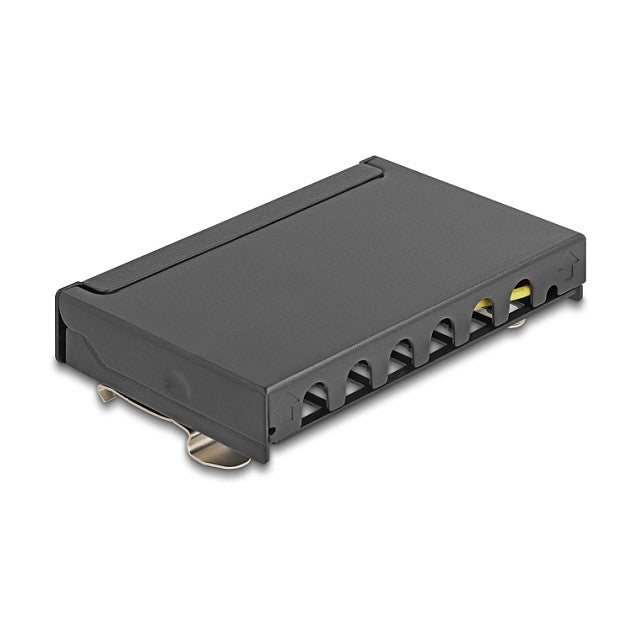 DELOCK Mini Patchpanel – 6 RJ45 Ports, Cat.6A, schwarz