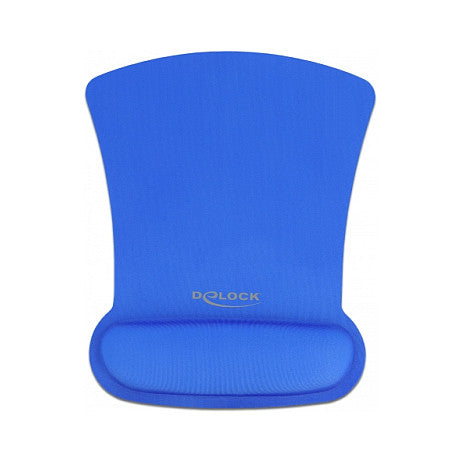 DELOCK Mauspad – Ergonomisch mit Handballenauflage, Blau