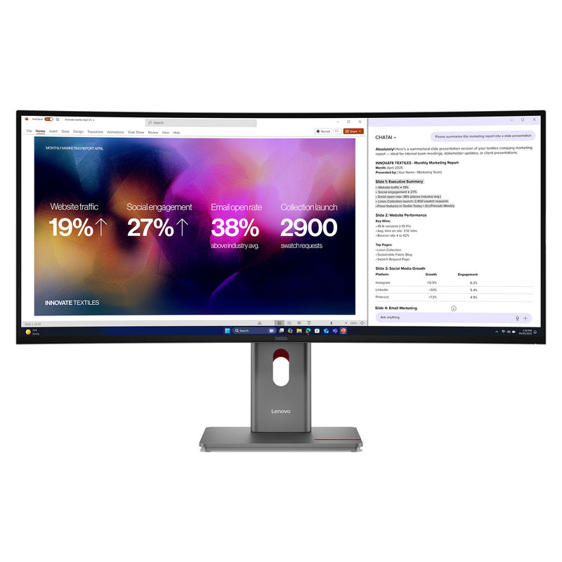 Lenovo ThinkVision Monitor – 40" gebogen, 5K-Display