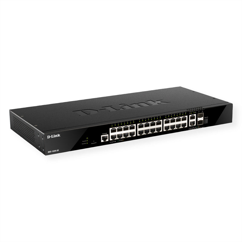 D-Link 28-Port Netzwerk-Switch – Gigabit, Rack-montierbar