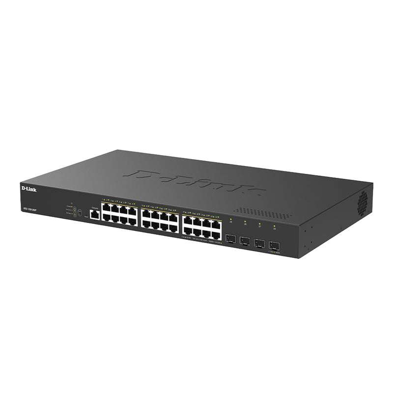 D-Link Netzwerk-Switch – 24 PoE-Ports, 4 schnelle Glasfaser-Ports