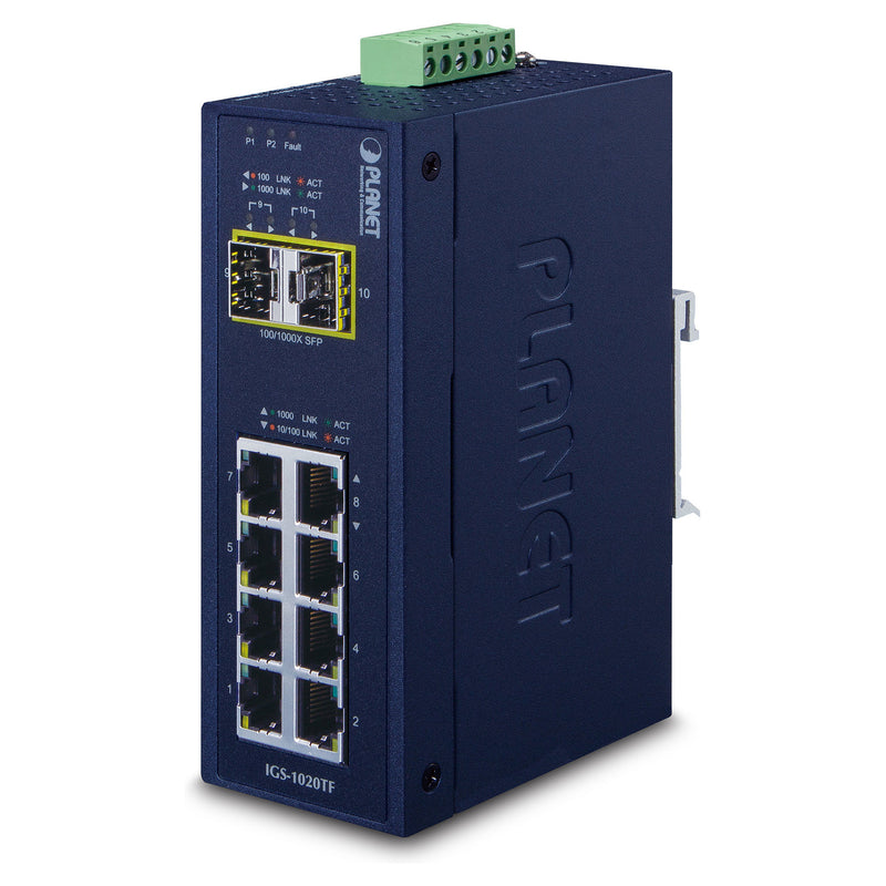 Planet Technology 8-Port Ethernet Switch – Gigabit-Geschwindigkeit, SFP-Anschlüsse