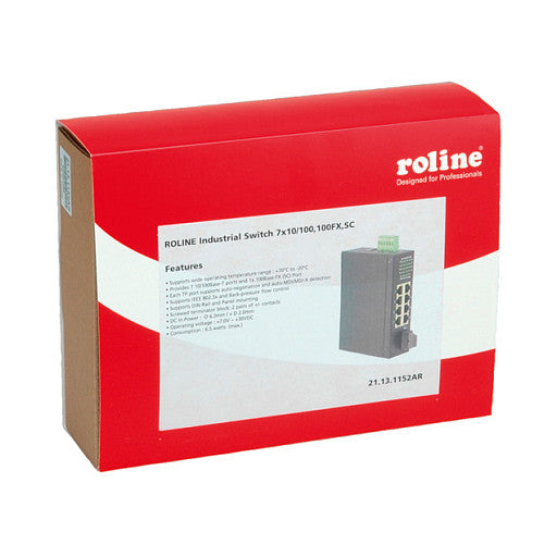 ROLINE Industrie-Switch – 8 Anschlüsse, DIN-Schiene montierbar