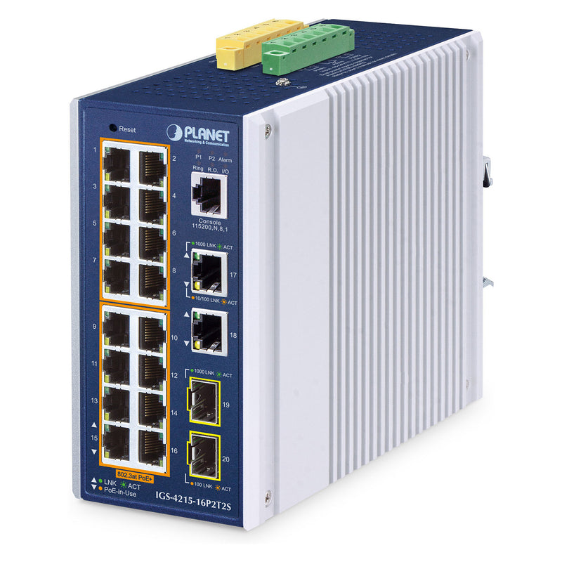 PLANET TECHNOLOGY Netzwerk-Switch – 16 Ports, PoE-fähig