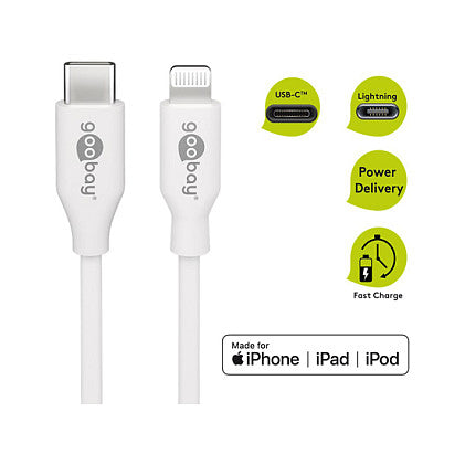 Goobay Datenkabel – Lightning zu USB-C, 1 m, Weiß