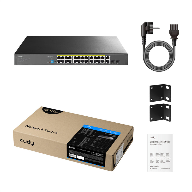 Cudy Netzwerk-Switch – 24 PoE-Anschlüsse, Rack-montierbar