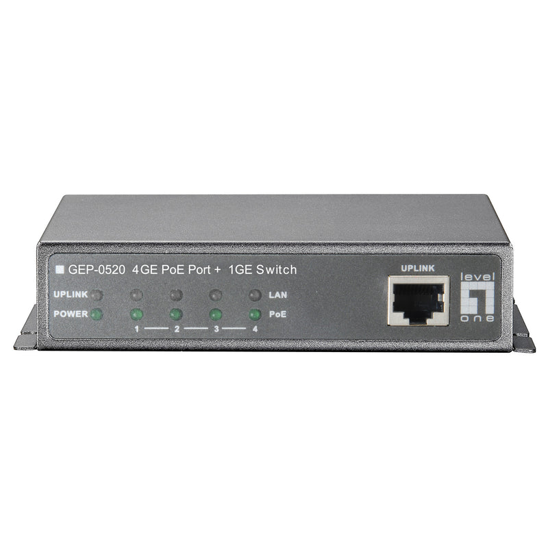 LevelOne Netzwerk-Switch – 4 PoE-Anschlüsse, Gigabit Ethernet
