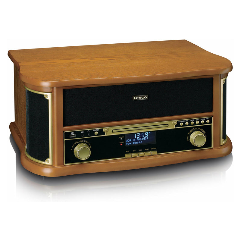 LENCO Musikcenter – Holzoptik, CD & Kassettendeck