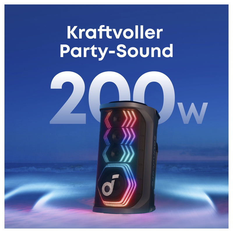 Anker Soundcore Rave 3S Party-Lautsprecher – 200W, Karaoke & Lichtshow