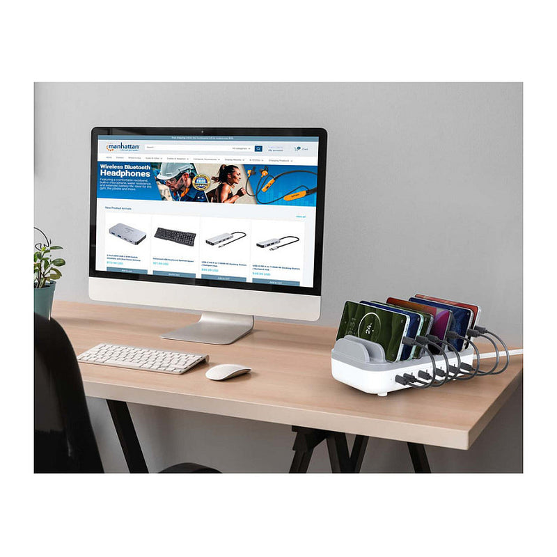 Manhattan USB-Ladestation – 10 Ports, 200 W Leistung