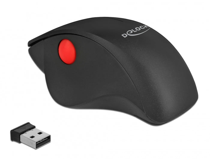 DELOCK Ergonomische USB-Maus – kabellos, für Rechtshänder