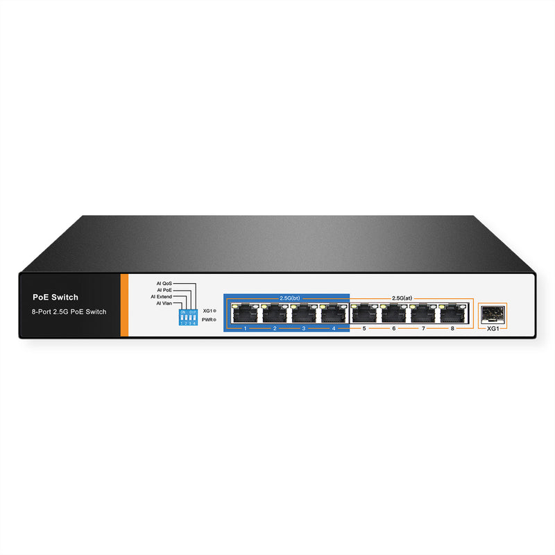 VALUE Netzwerk-Switch – 8 PoE+ Ports, 10 GbE Uplink