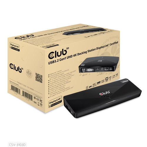 Club3D 4K Dockingstation – Verbinde bis zu 3 Monitore, USB-Anschlüsse