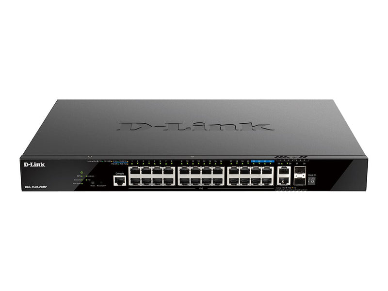 D-Link 28-Port Gigabit Switch – PoE+, stapelbar, 10G-Anschlüsse