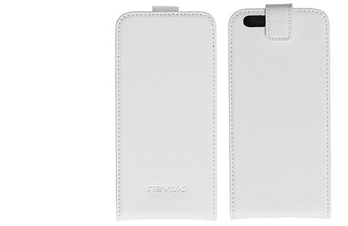 NEVOX RELINO Flip Ledertasche – Schutz für iPhone 6 in Weiß-Grau