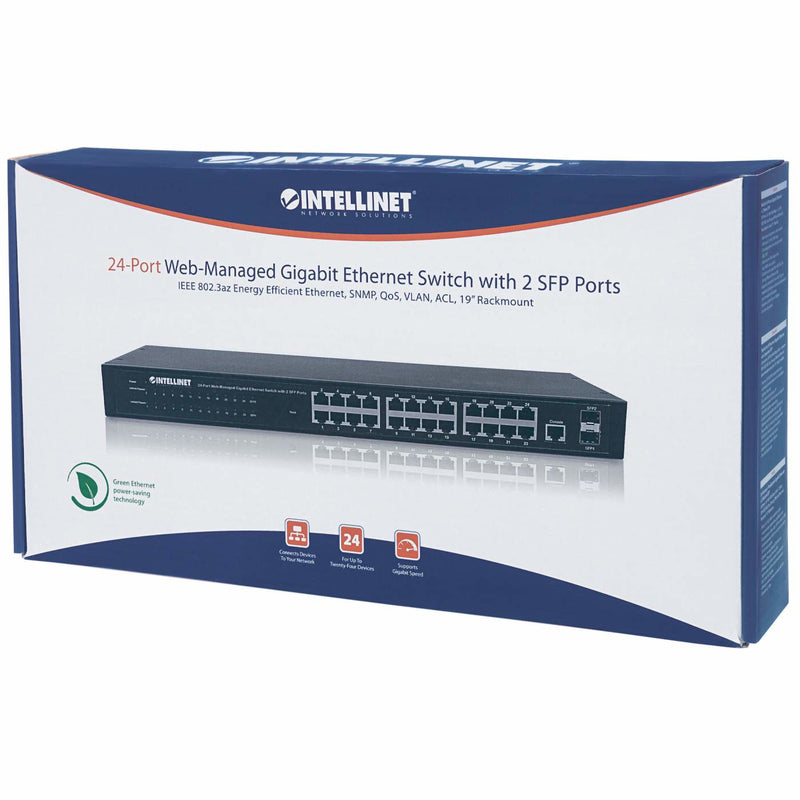 INTELLINET Netzwerk-Switch – 24 Ports, Gigabit-Geschwindigkeit
