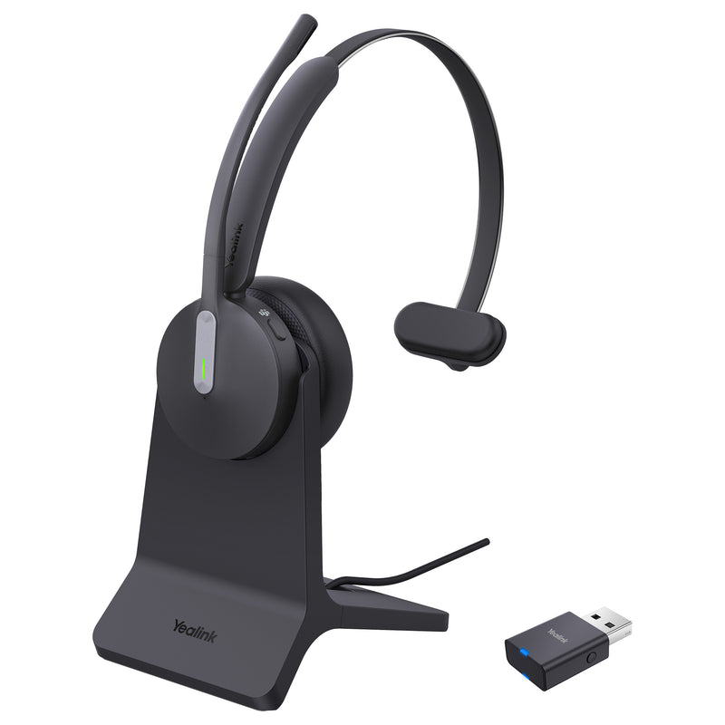 Yealink DECT Headset – Geräuschunterdrückung, kabellos mit Ladestation
