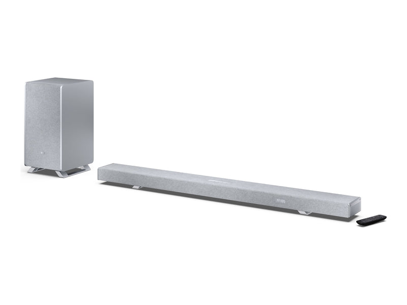 Sharp Soundbar mit kabellosem Subwoofer – Heimkino-Sound in Silber
