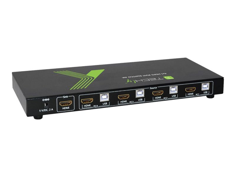 Techly KVM Switch – 4 Geräte, 4K HDMI